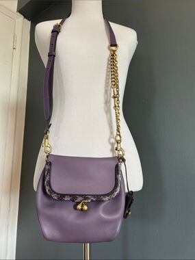 Coach Rider Bag Dark Violet Leather Shoulder Frame Bag